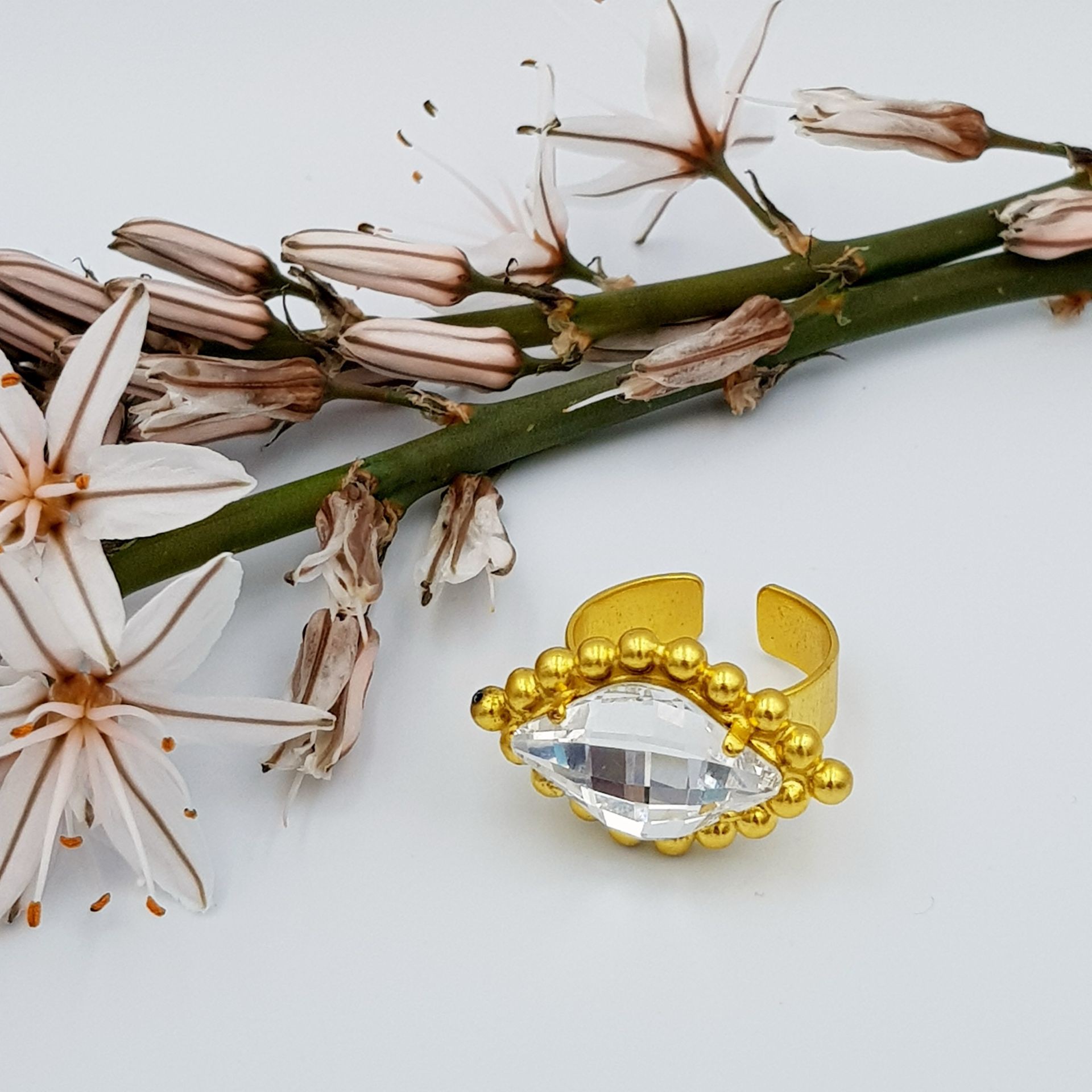 ΔΑΧΤΥΛΙΔΙ ΕΠΙΧΡΥΣΟ ΜΕ SWAROVSKI ΔΙΑΦΑΝΟ