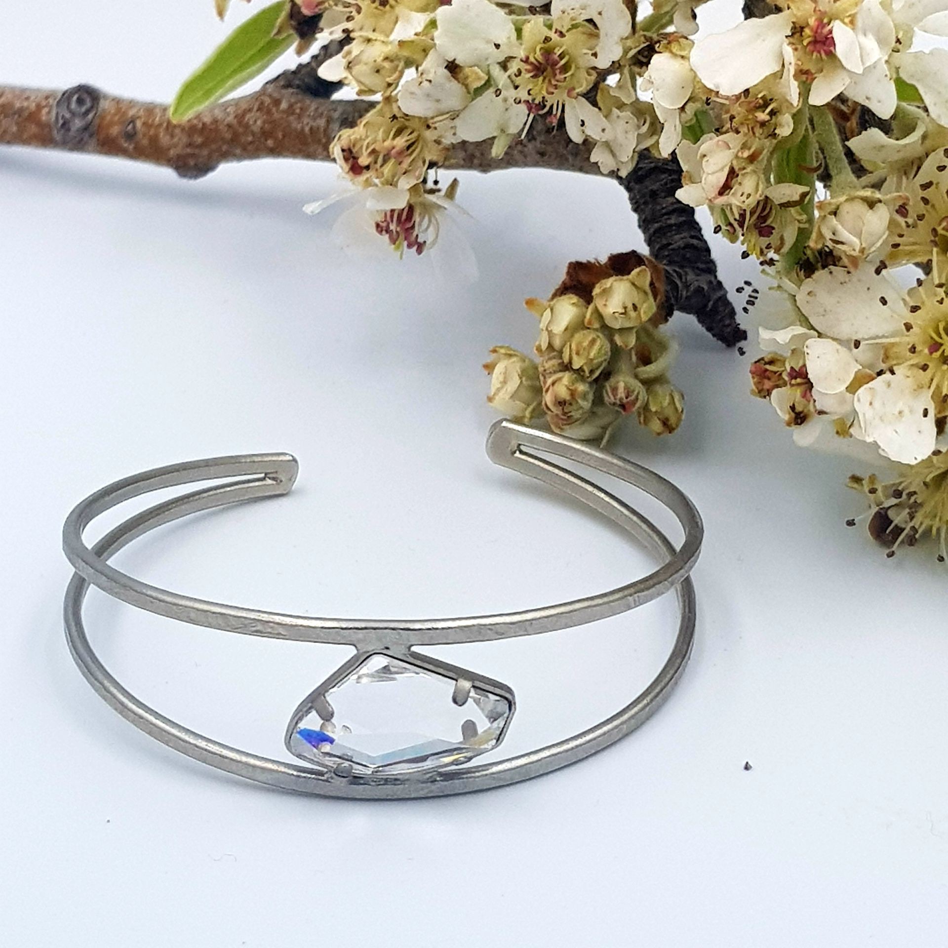 ΒΡΑΧΙΟΛΙ ΕΠΑΡΓΥΡΟ ΜΕ SWAROVSKI ΔΙΑΦΑΝΟ