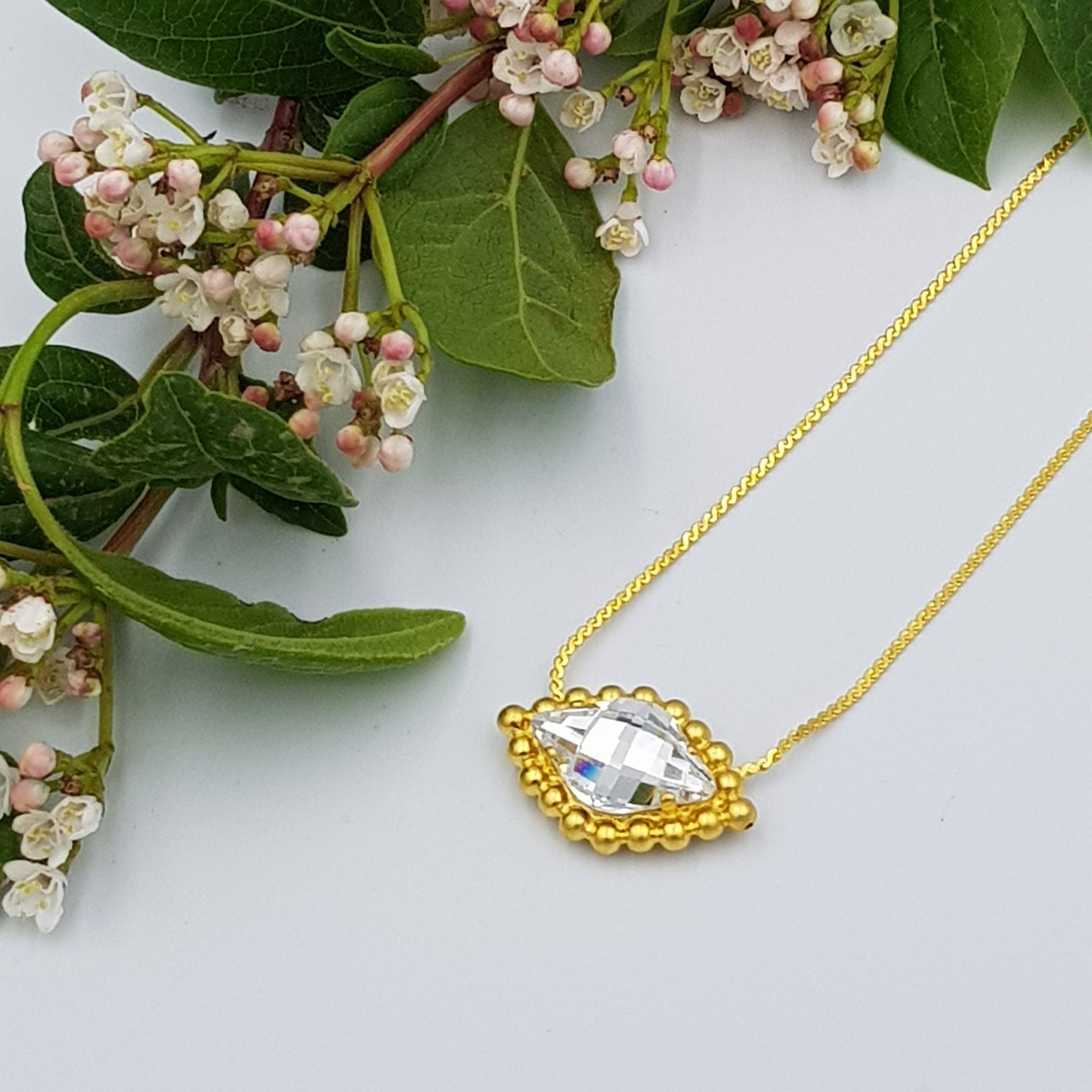 ΚΟΛΙΕ ΕΠΙΧΡΥΣΟ ΜΕ SWAROVSKI ΔΙΑΦΑΝΟ