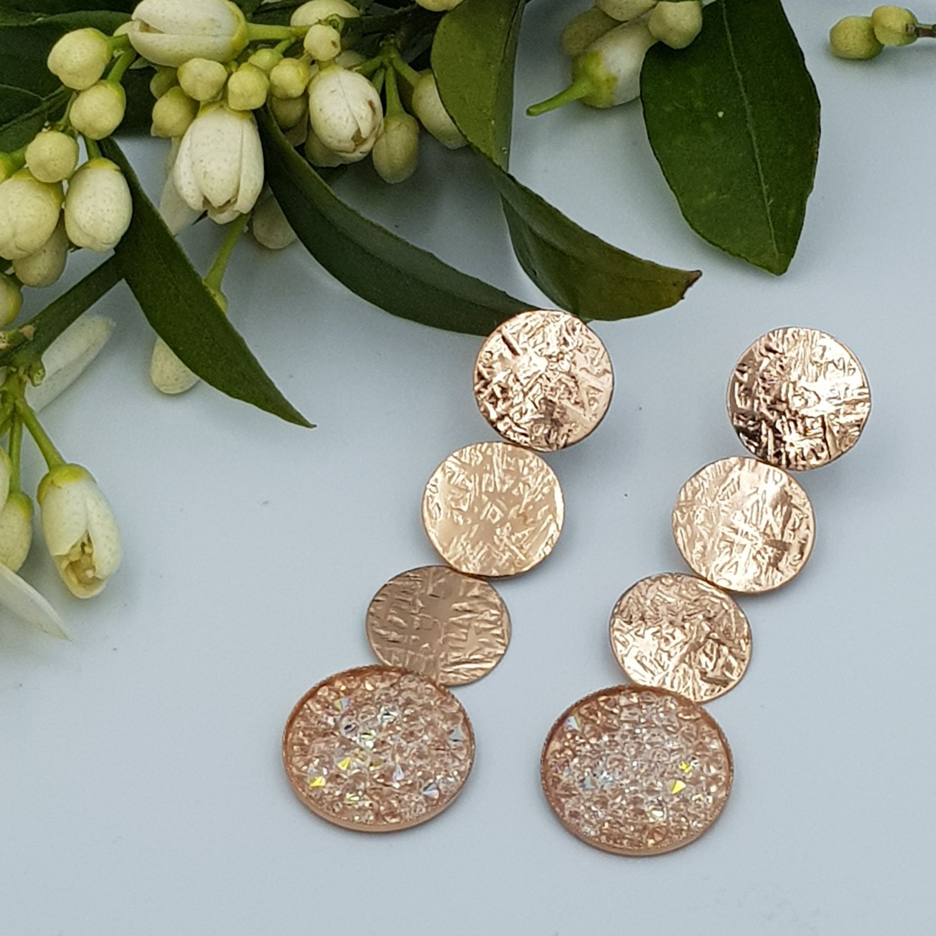 ΣΚΟΥΛΑΡΙΚΙΑ ΕΠΙΧΡΥΣΑ ΜΕ ΡΟΖ ΧΡΥΣΟ ΚΑΙ SWAROVSKI ΡΟΖ