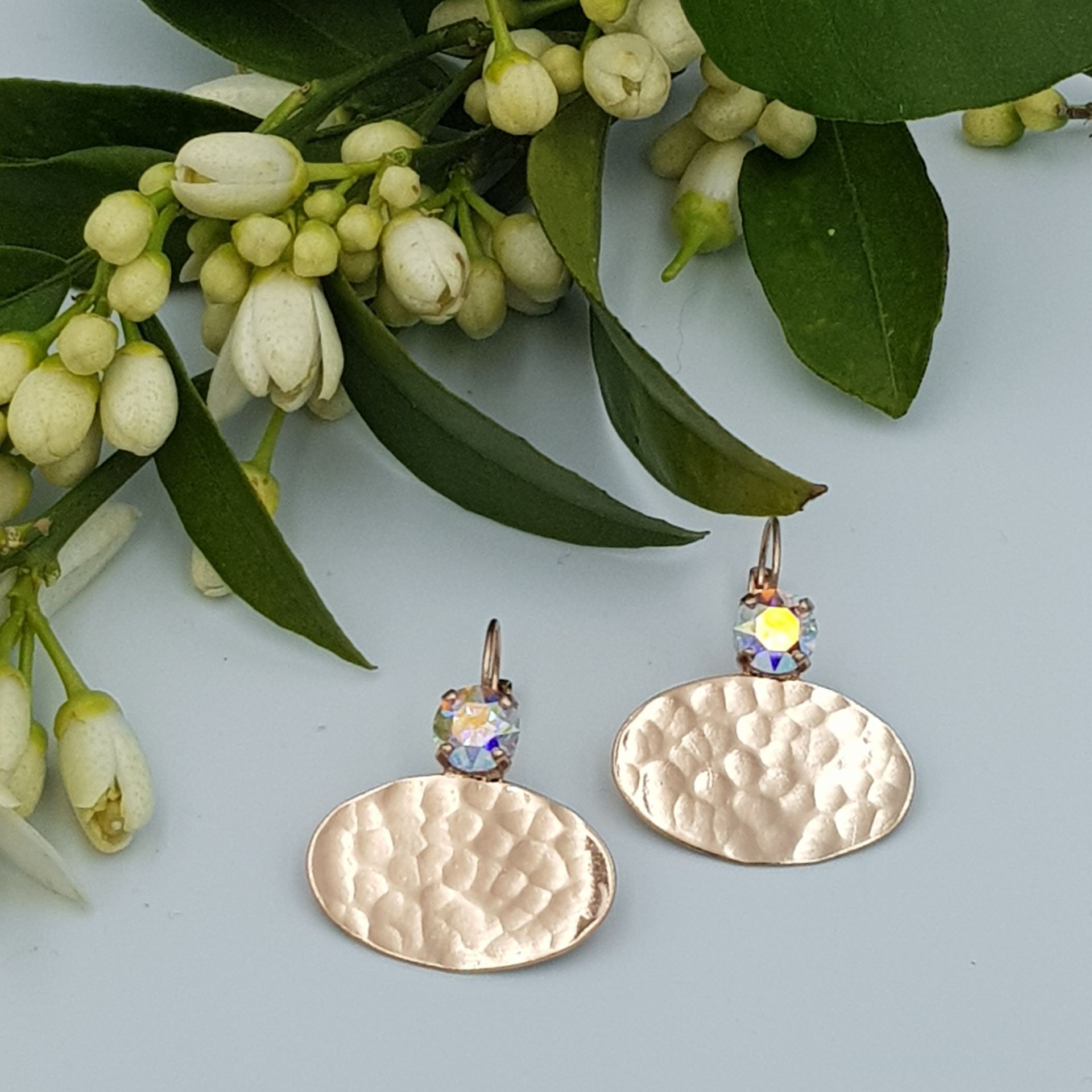 ΣΚΟΥΛΑΡΙΚΙΑ ΕΠΙΧΡΥΣΑ ΜΕ ΡΟΖ ΧΡΥΣΟ ΚΑΙ SWAROVSKI ΙΡΙΔΙΖΩΝ