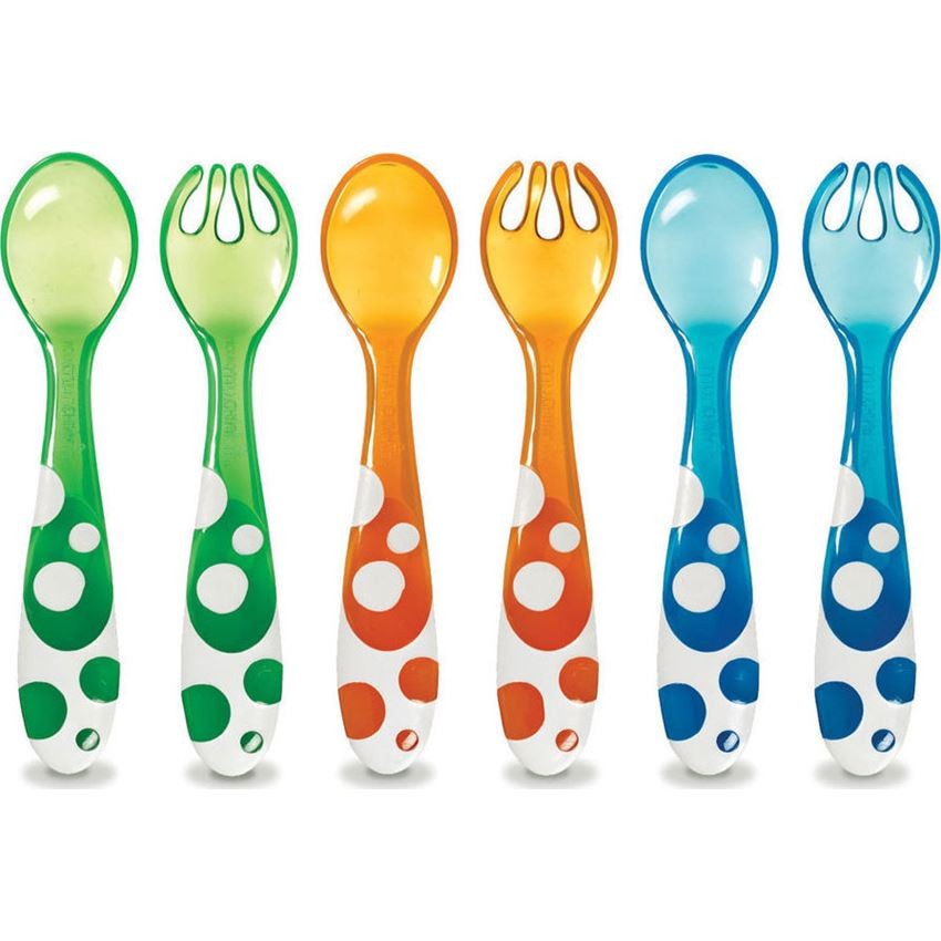 Κουτάλια φαγητού 6 Multi Coloured Forks And Spoons, Munchkin