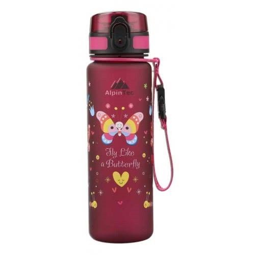 Παγούρι Βυσσινή Πεταλούδες 500ml με στόμιο BPA Free, Alpin Tec