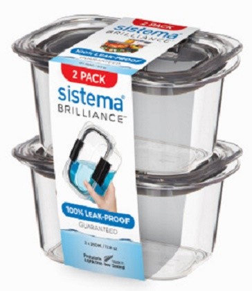 Δοχεία Τροφίμων Brilliance Small 380ml 2pc, Sistema