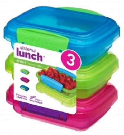 Δοχεία Τροφίμων Σετ 3 τμχ Χρωματιστά Lunchbox 200ml, Sistema