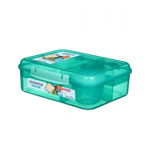 Φαγητοδοχείο με  Χωρίσματα Bento Lunch Box 1.65lt Μέντα, Sistema