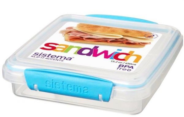 Δοχείο Φαγητού 450ml Μπλε Sandwich Klip It, Sistema