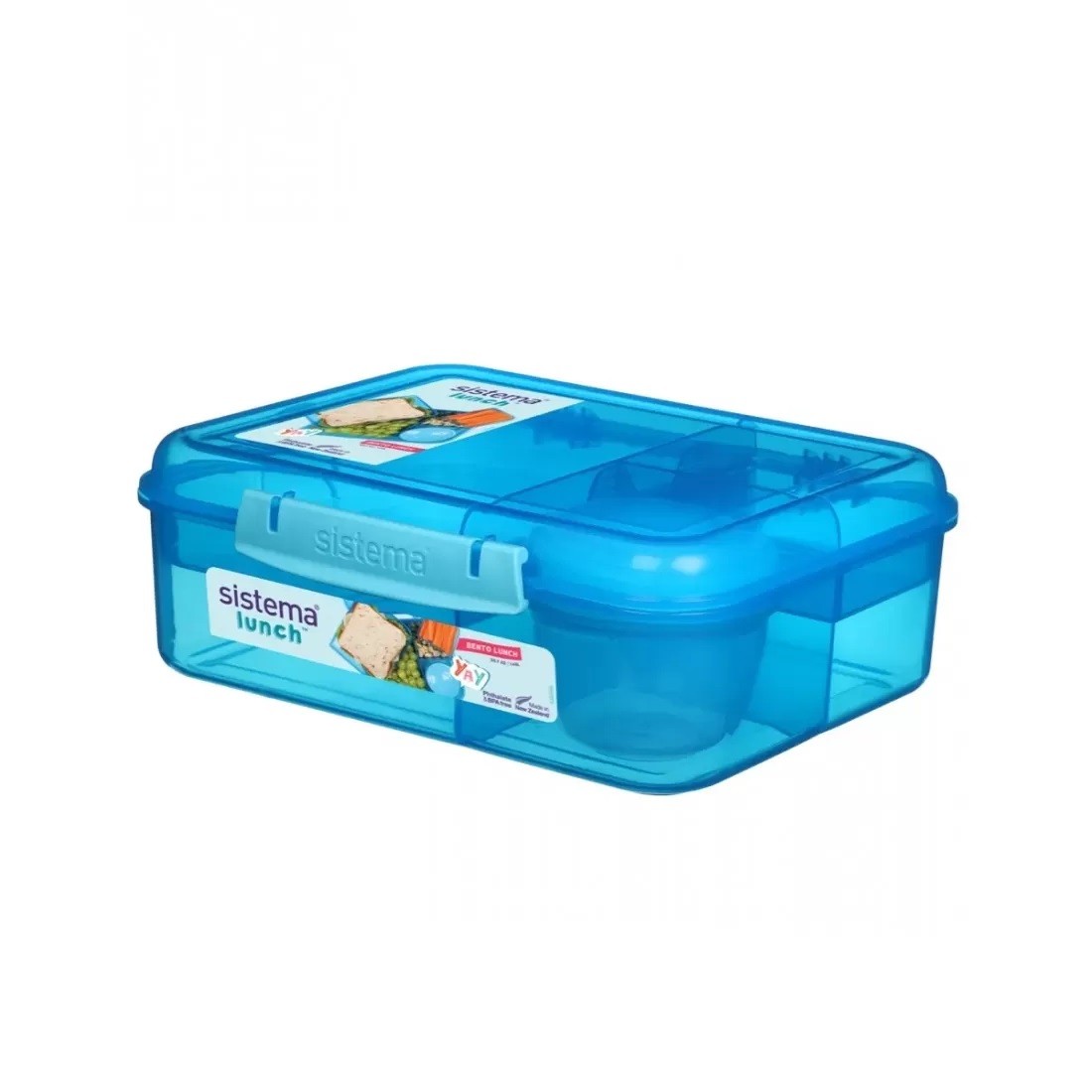Φαγητοδοχείο με Χωρίσματα Bento Lunch Box 1.65lt Μπλε, Sistema