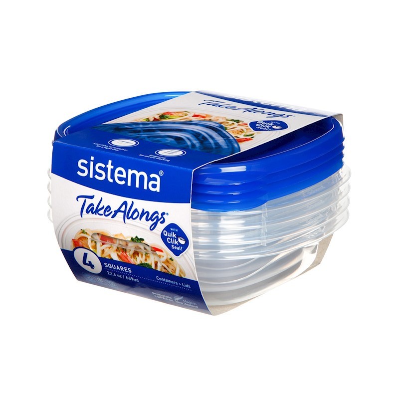 Δοχείο Φαγητού Σετ 4 τμχ Take Along 669ml, Sistema