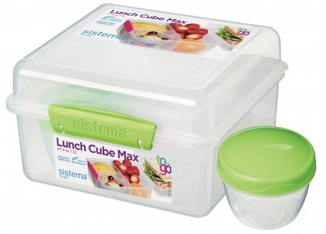 Δοχείο Φαγητού Τετράγωνο Πράσινο 2lt Lunch Cube Max, Sistema