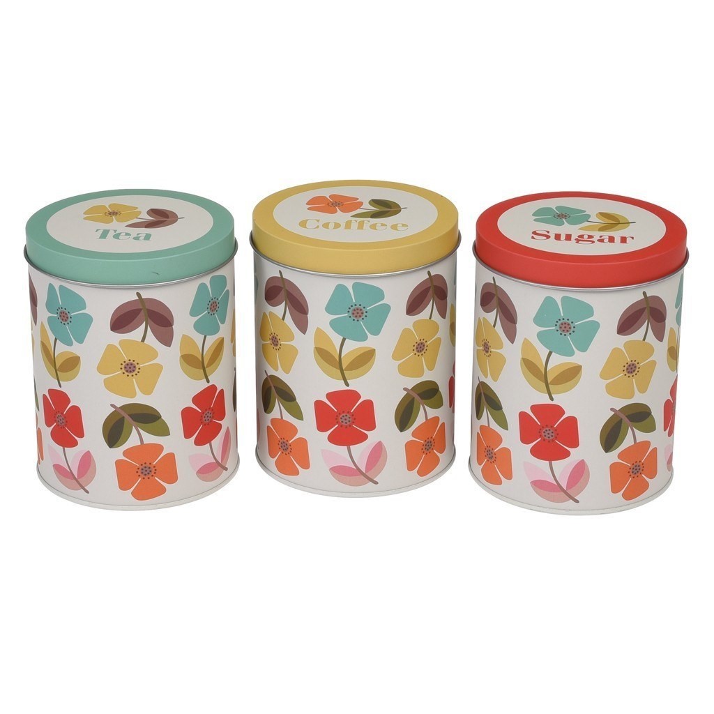 Μεταλλικά Κουτιά Σετ 3 τεμ. Mid Century Poppy Tins, Rex