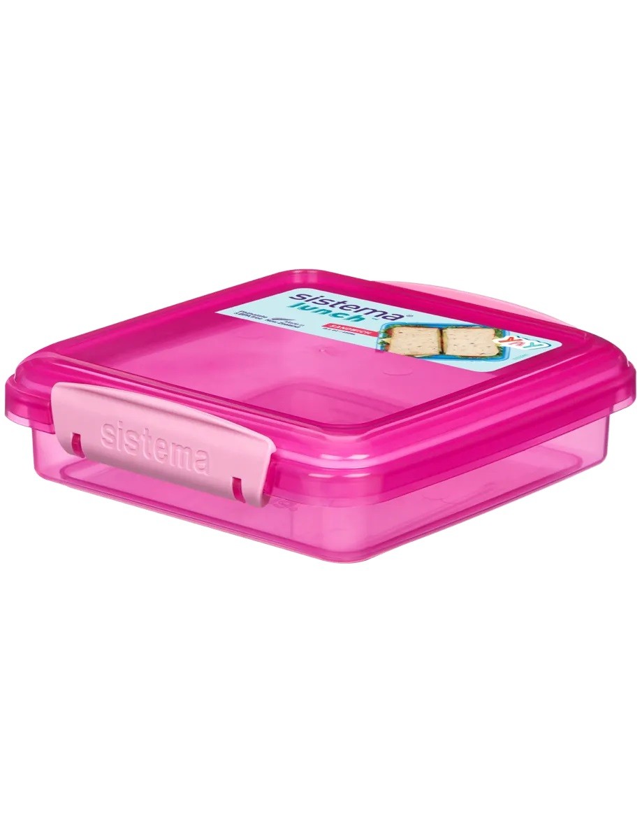 Φαγητοδοχείο Lunch Sandwich Box Ροζ 450ml, Sistema