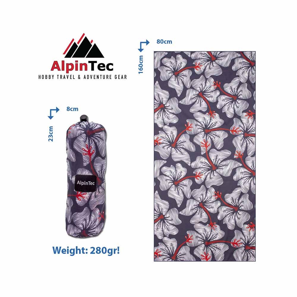 Πετσέτα Microfiber Dryfast Blue Flower XL 80X160, Alpin Tec