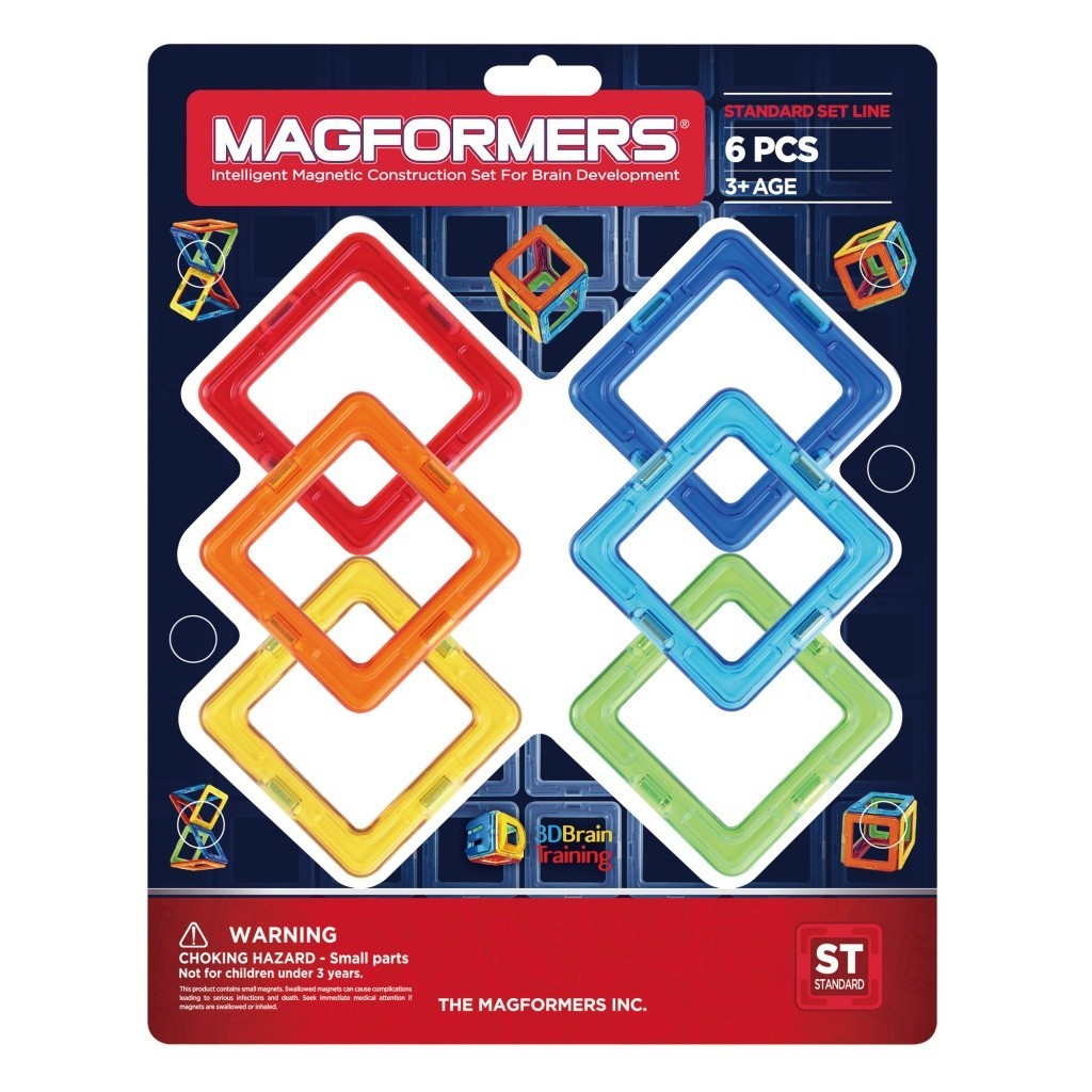 Magformers Βασική Σειρά Τετράγωνα 6 τεμαχίων