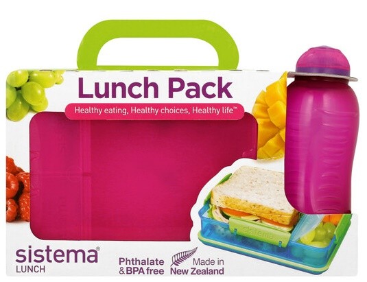 Σετ Δοχείο Φαγητού και Παγούρι Φούξια Lunch Pack, Sistema