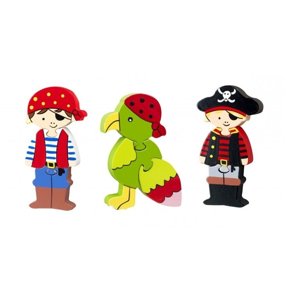 Ξύλινα Παζλ Πειρατές 3 τεμ. Pirate Puzzle, Orange Tree Toys