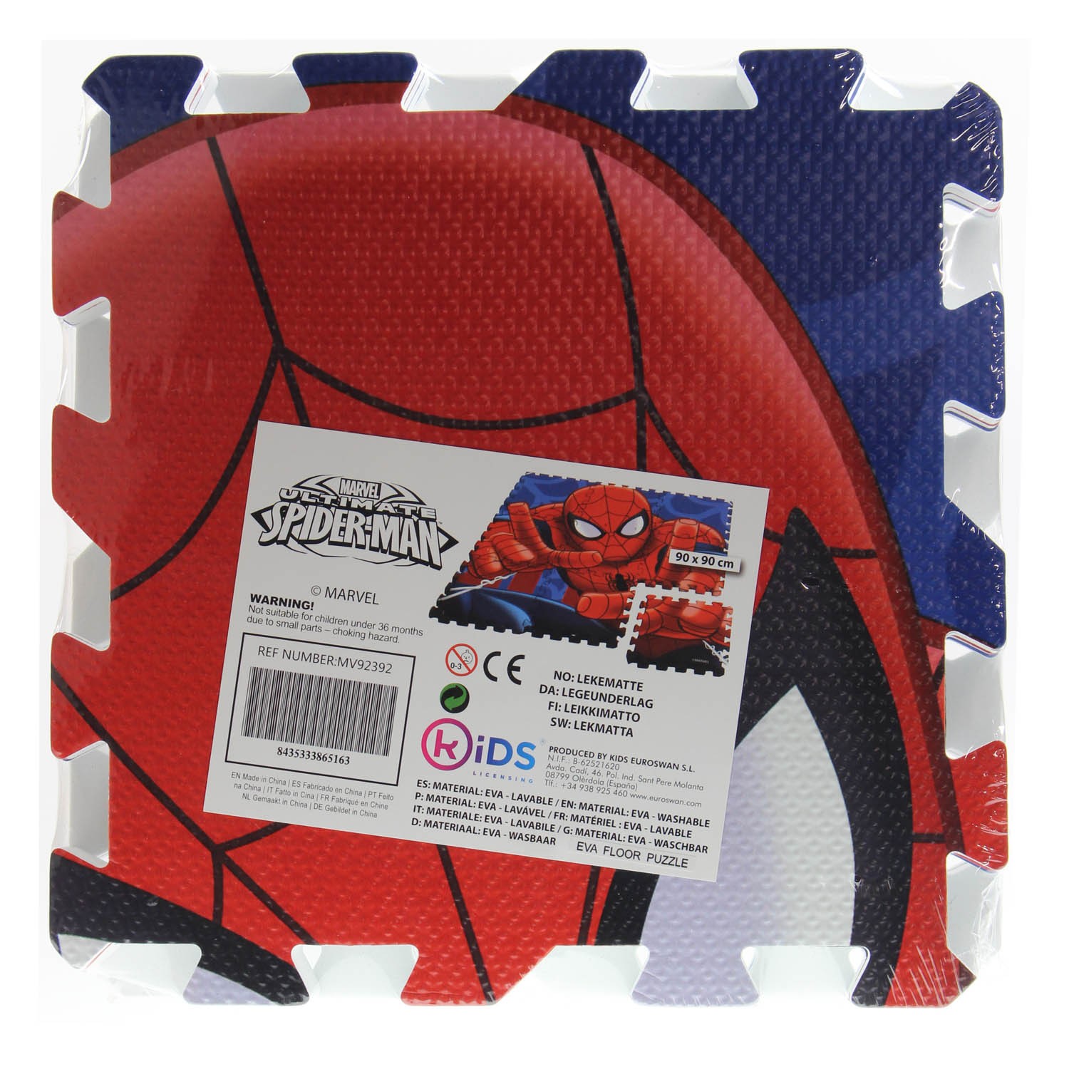 Αφρώδη Παζλ Δαπέδου Spiderman 90*90cm, Kids Licensing