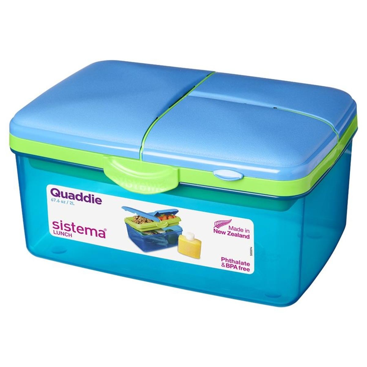 Δοχείο Φαγητού Μπλε Quaddie Lunch Box Coloured 2lt, Sistema