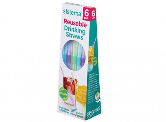 Επαναχρησιμοποιήσιμα Καλαμάκια 6 τεμ Reasable Drinking Straws, Sistema