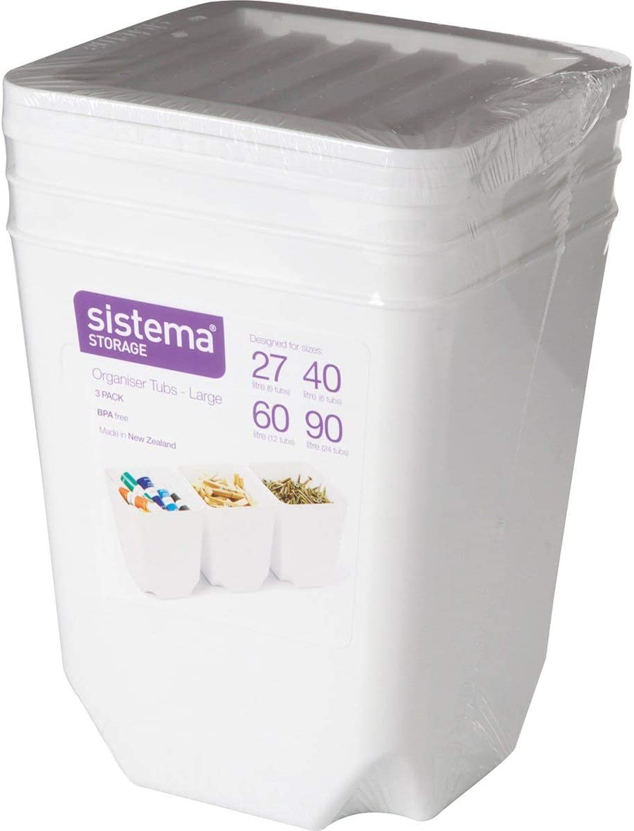 Σετ Αποθήκευσης 3τεμ 1,8 lt White Storage Large Tubs, Sistema