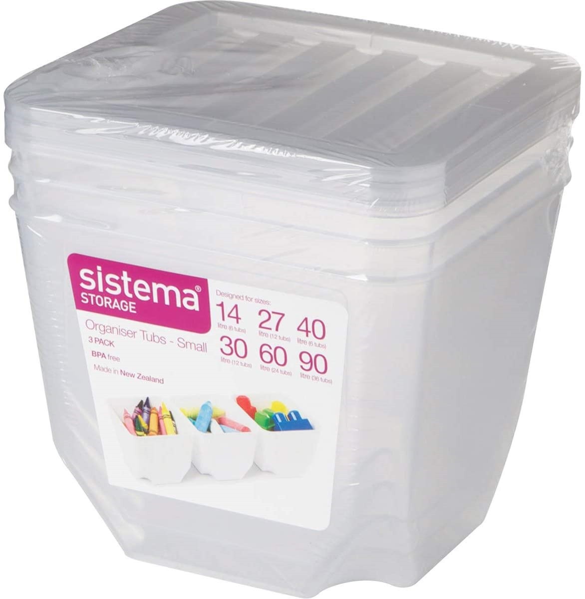 Σετ Αποθήκευσης 3τεμ 1,3 lt Clear Storage Small Tubs, Sistema