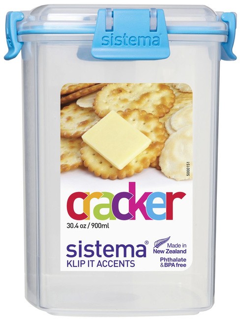 Δοχείο Φαγητού 900ml Μπλε Cracker Accents Klip It, Sistema