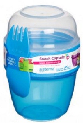 Κάψουλα Σνακ Μπλε 515ml Snack Capsule To Go, Sistema