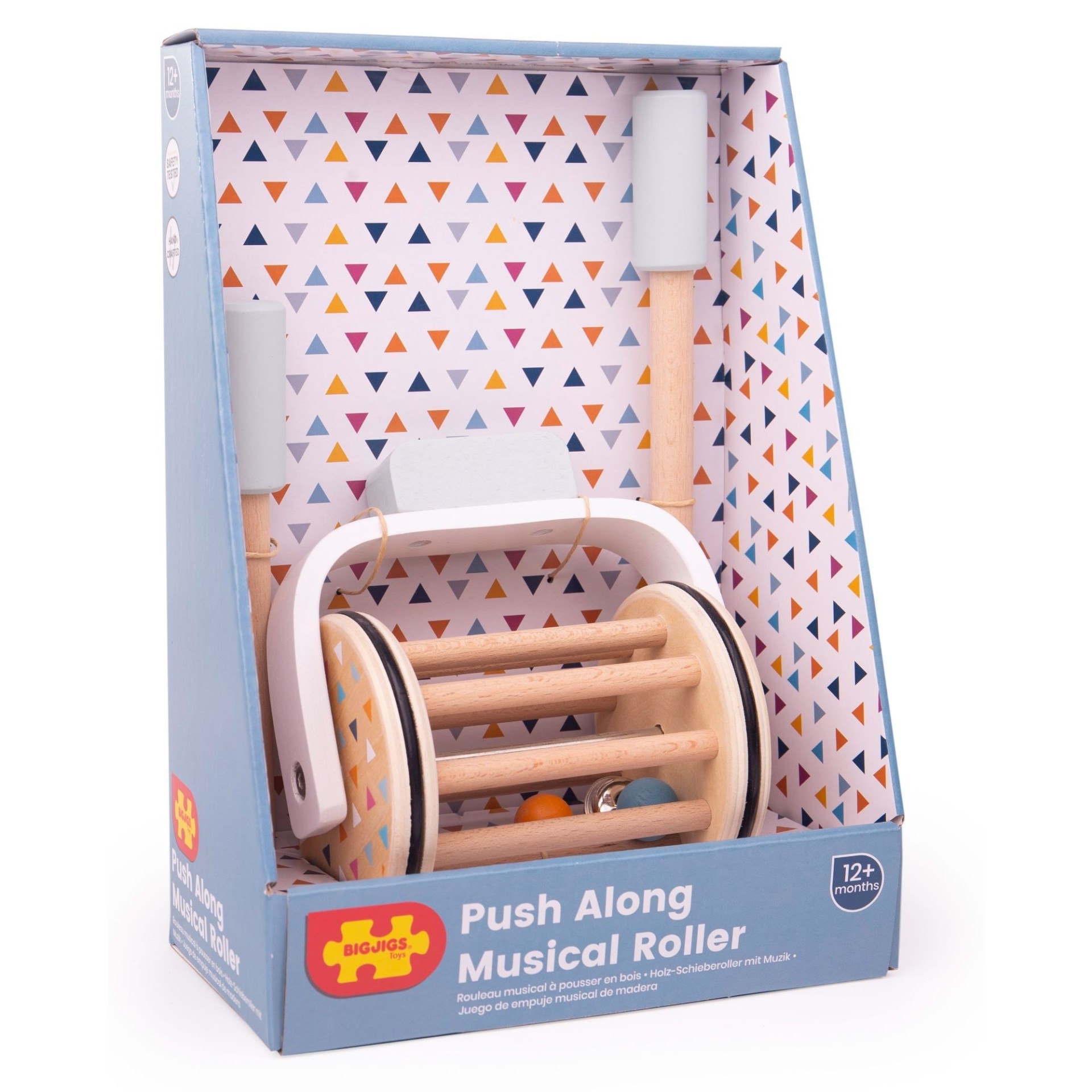 Συρόμενη Ξύλινη Ρόδα Push Along Musical Roller, Bigjigs 