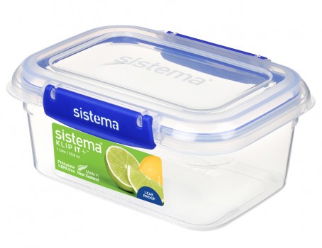 Δοχείο Τροφίμων 1lt Klip It Plus Rectangle, Sistema, Από μη τοξικό πλαστικό