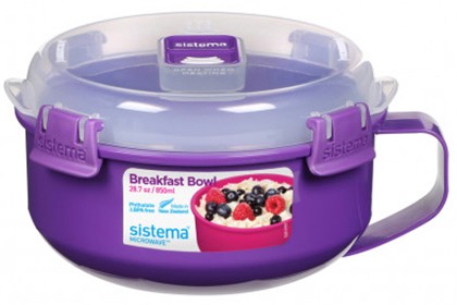 Μπολ Πρωινού Μικροκυμάτων Μοβ Breakfast Microwave 850ml, Sistema