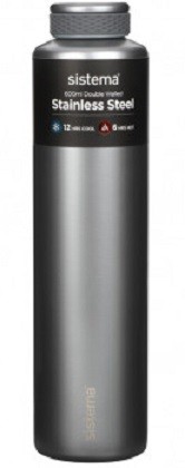Ανοξείδωτο Μπουκάλι Θερμός Γκρι 600 ml, Sistema
