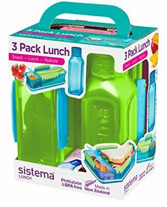 Σετ 3τεμ Δοχείο Τροφίμων Πράσινο 3 Lunch Pack, Sistema