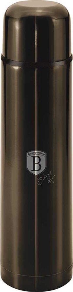 Θερμός Ανοξείδωτος Μαύρος με Πώμα 500ml Metallic Line Shiny, Berlinger Haus