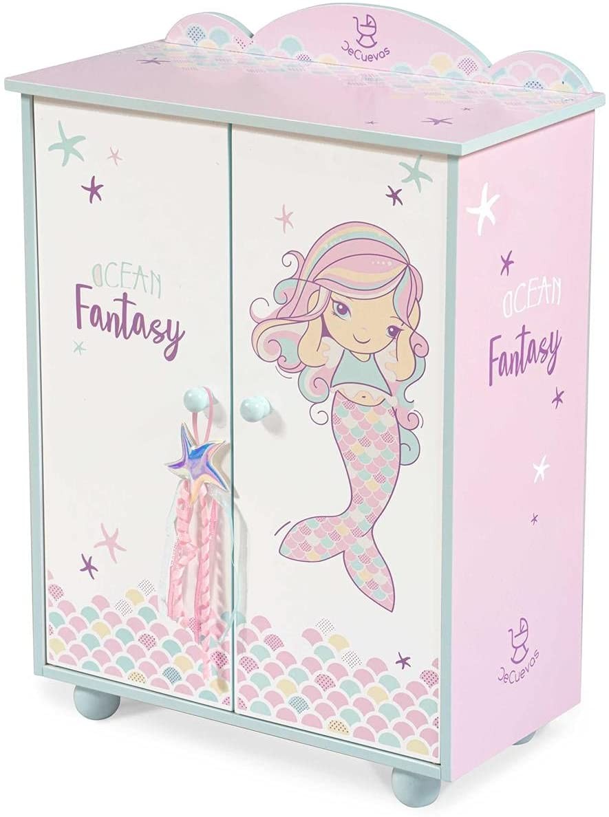 Ξύλινη Ντουλάπα Κούκλας Γοργόνα Fantasy Ροζ, DeCuevas Toys