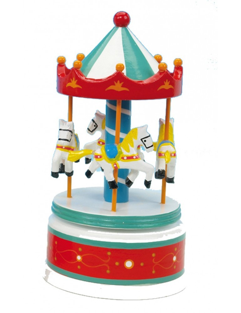 Ξύλινο Μουσικό Carousel Κόκκινο, Music Box World