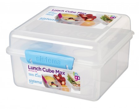 Δοχείο Φαγητού Τετράγωνο Μπλε 2lt Lunch Cube Max, Sistema