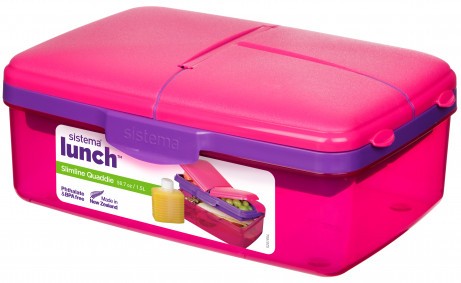 Δοχείο Φαγητού Ροζ Slimline Quaddie Lunch Box 1.5lt, Sistema