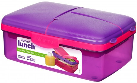 Δοχείο Φαγητού Μοβ Slimline Quaddie Lunch Box 1.5lt, Sistema