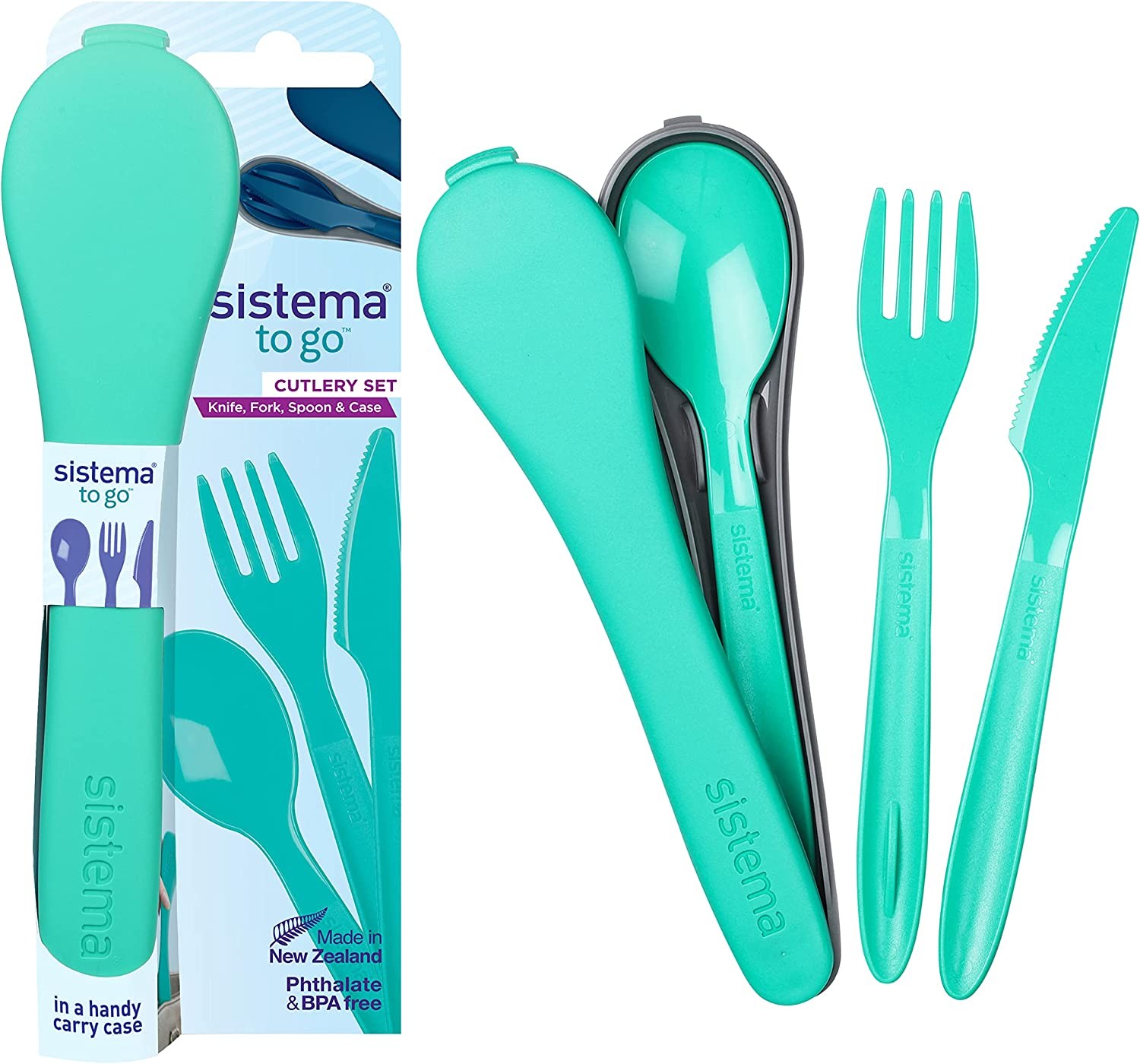 Σετ Μαχαιροπήρουνα To Go Cutlery Set Μέντα, Sistema