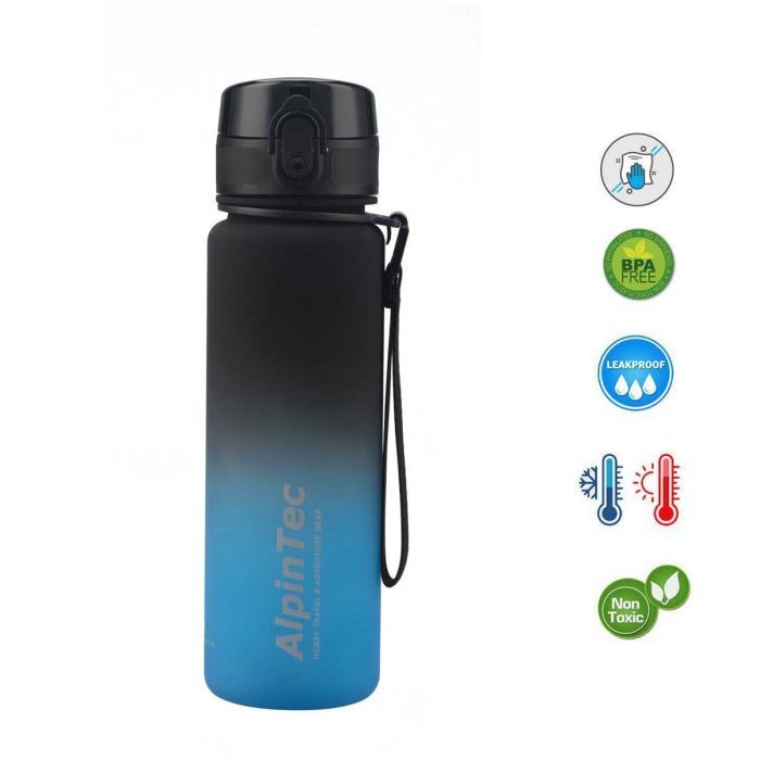 Παγούρι Μπλε Μαύρο 500ml με στόμιο BPA Free, Alpin Tec