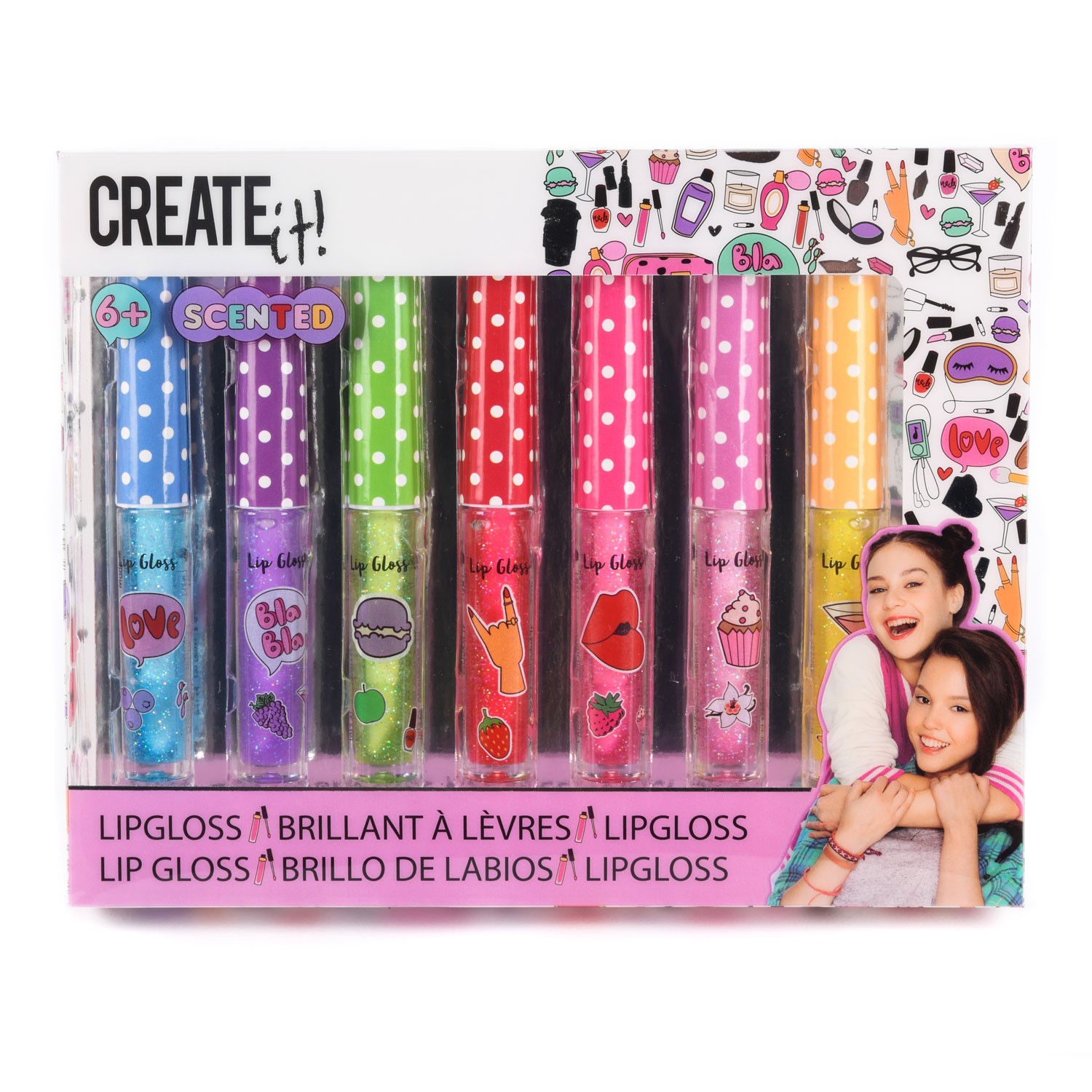 Παιδικό Σετ 7 Lip Gloss Διάφορα Χρώματα, Create It