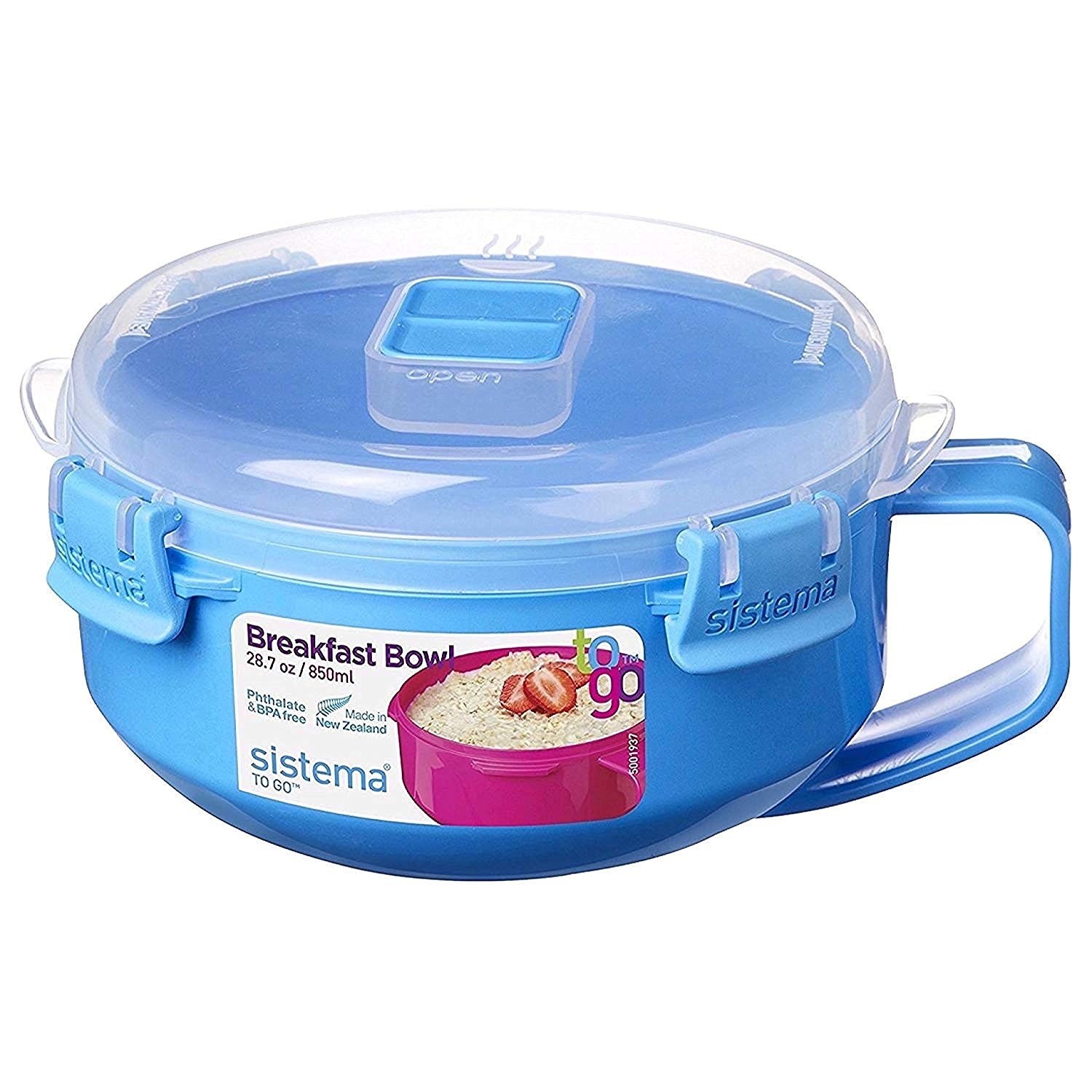 Μπολ Πρωινού Μικροκυμάτων Μπλε Breakfast Microwave 850ml, Sistema