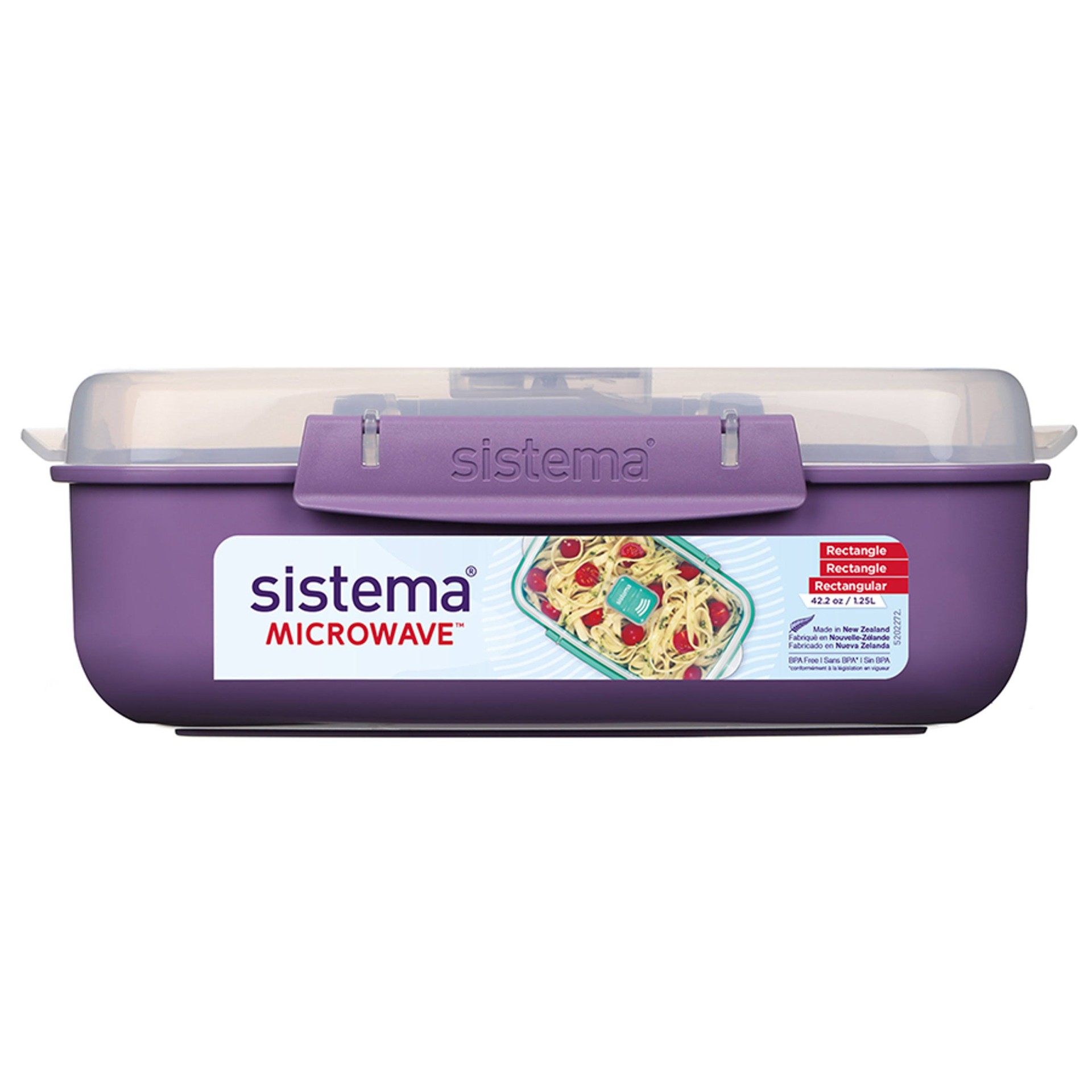Δοχείο Φαγητού Μικροκυμάτων Λιλά 1.25L Microwave Rectangle, Sistema