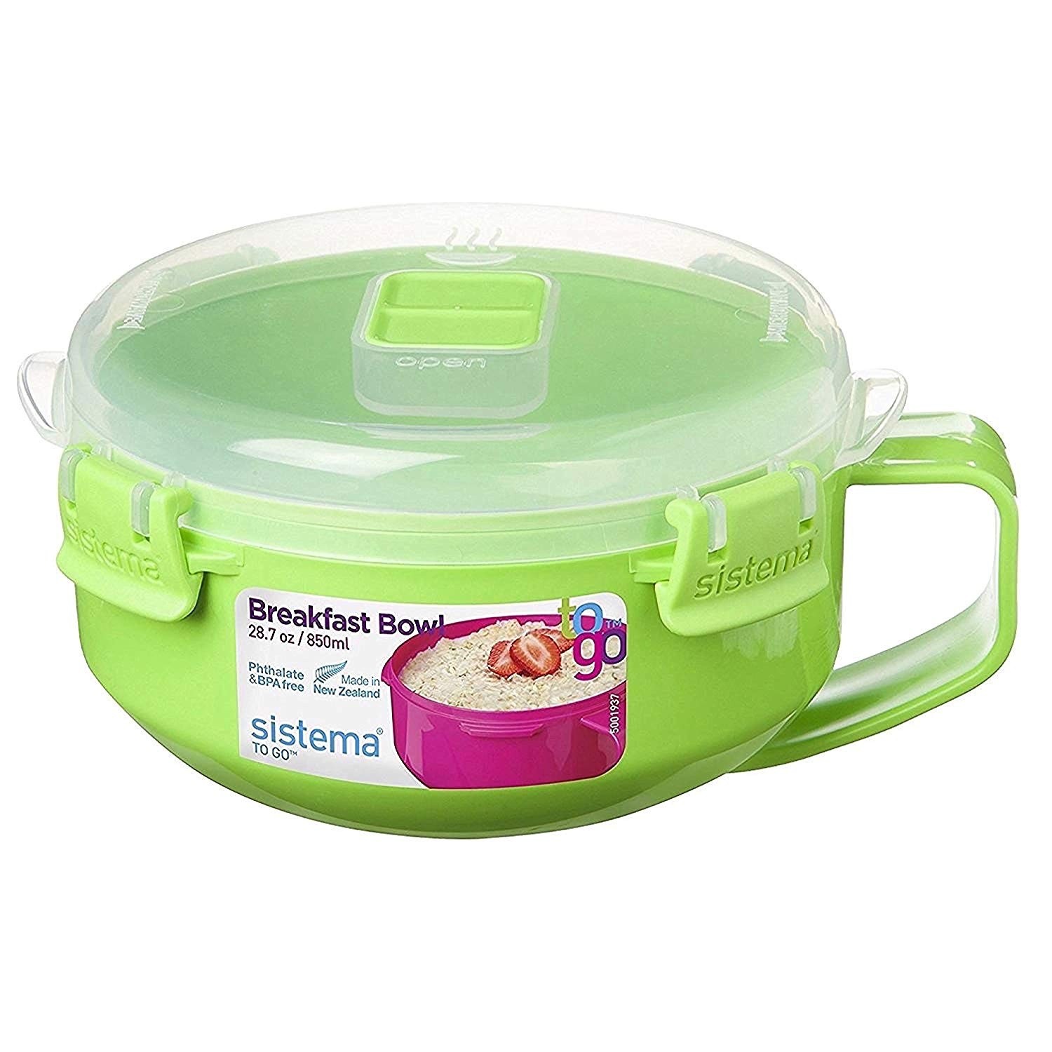 Μπολ Πρωινού Μικροκυμάτων Πράσινο Breakfast Microwave 850ml, Sistema