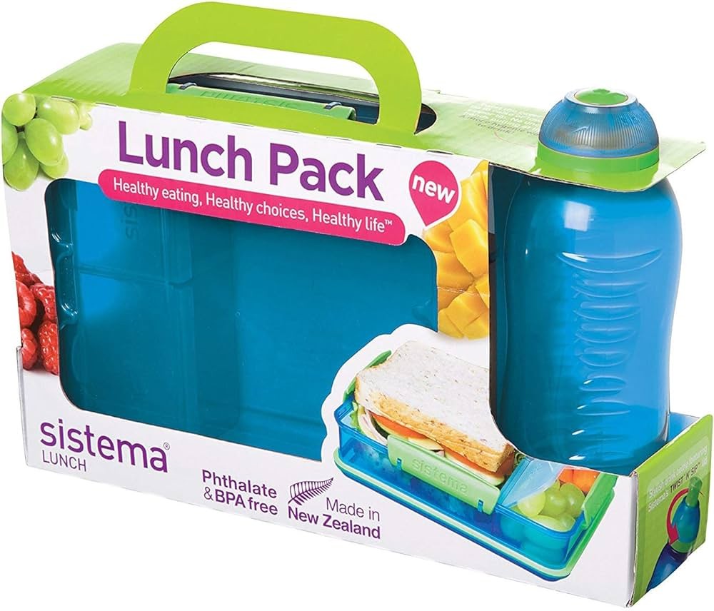 Σετ Δοχείο Φαγητού και Παγούρι Μπλε Lunch Pack, Sistema