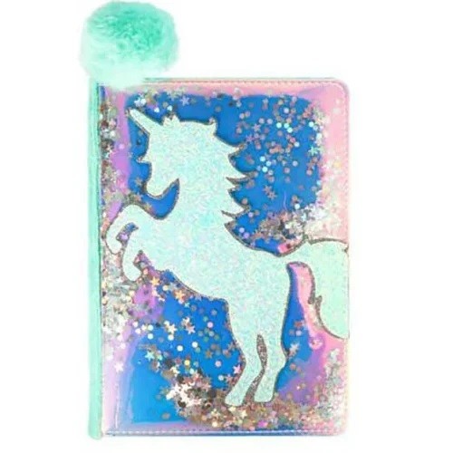 Ημερολόγιο Unicorn Μέντα Glitter Diary And Pom Pom Bookmark