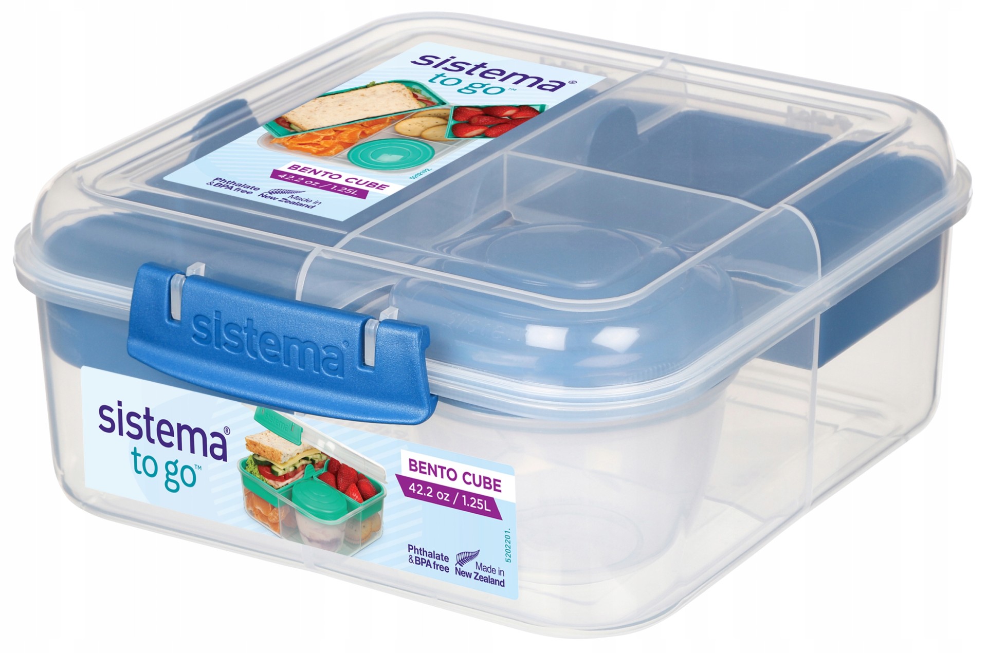 Φαγητοδοχείο Navy Blue Bento Cube To Go 1.25lt Yogurt Pot 150ml, Sistema