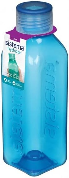 Μπουκάλι Νερού Μπλε Τετράγωνο Hydrate Square Bottle 725ml, Sistema