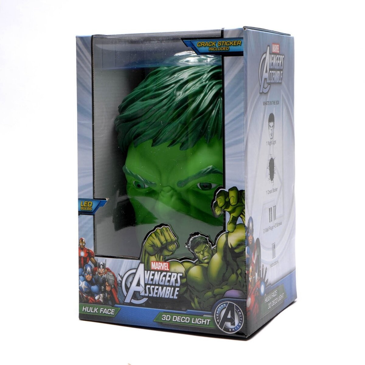 Διακοσμητικό Φωτιστικό Τοίχου 3DLED Marvel Hulk Face, The Source