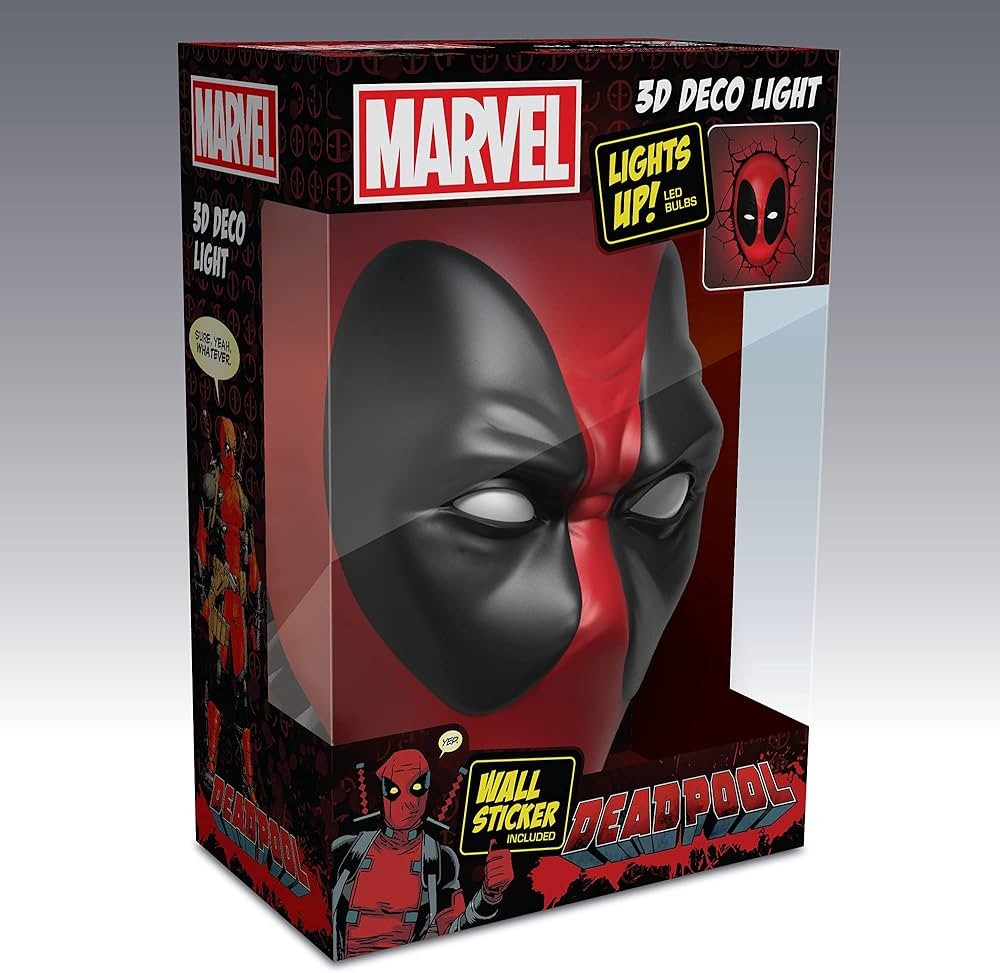 Διακοσμητικό Φωτιστικό Τοίχου 3DLED Marvel Deadpool, The Source